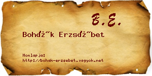 Bohák Erzsébet névjegykártya