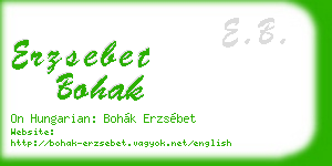 erzsebet bohak business card