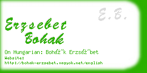 erzsebet bohak business card